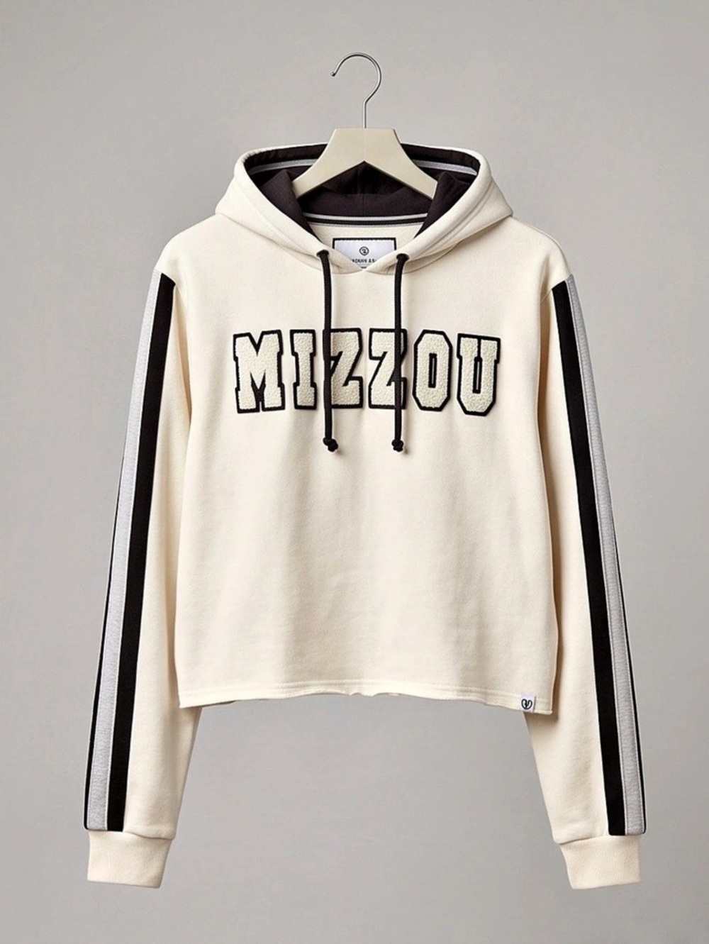 Color Block Logo Hoodie in White & Black Like New